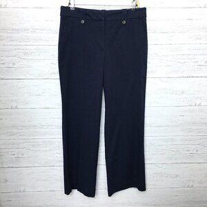 NEW Talbots Women's Navy Blue Wide Leg Pants High Waist Cotton Blend size 12